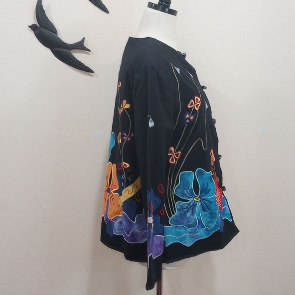 Julia Kim Allure Art to Wear Embroidered Butterfly Jacket ~ M - NEW! - Picture 6 of 12